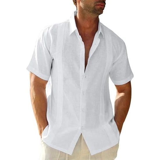 Men’s Printed Cuban Camp Collar Shirt
